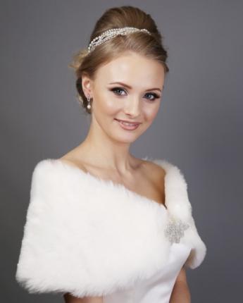 Fur bridal bolero